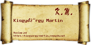 Kisgyörgy Martin névjegykártya